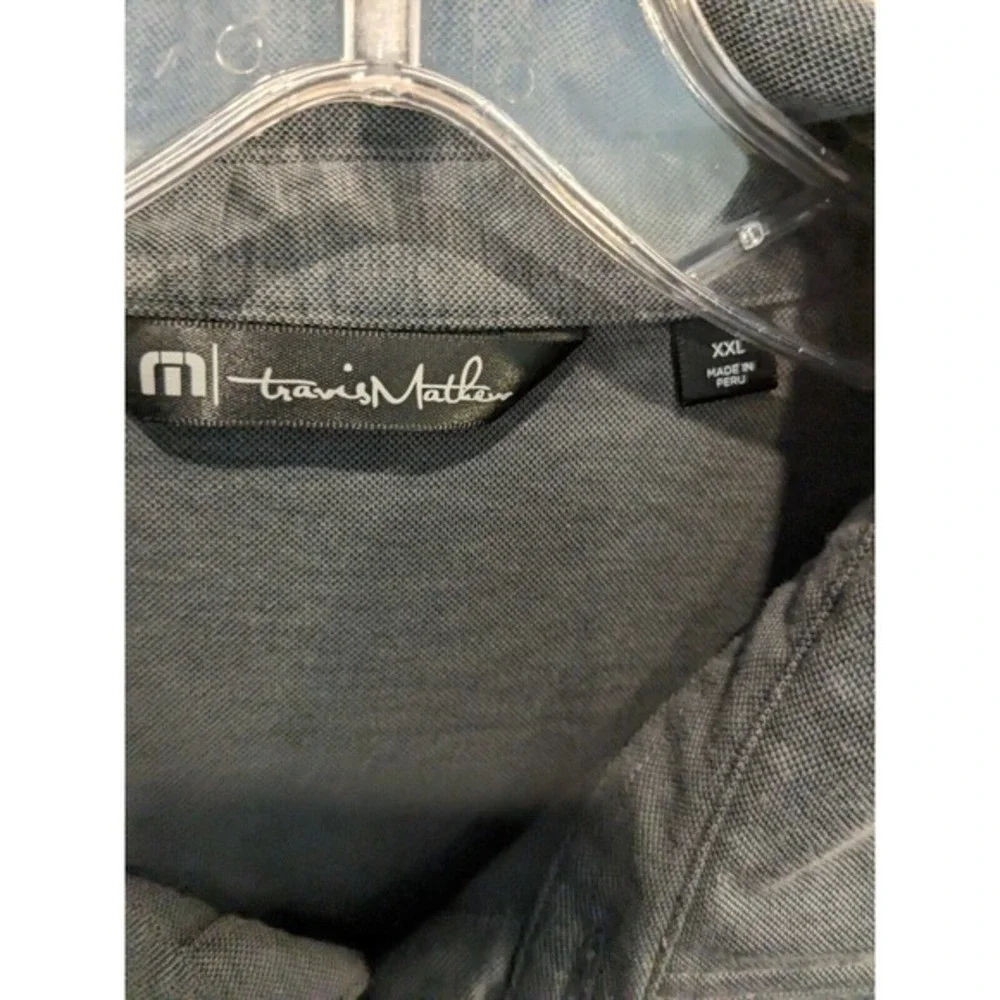 Travis Matthew Polo Shirt Adult Mens XXL Athletic Gray Short Sleeve Monogram‎